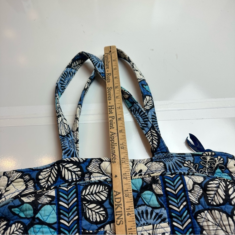 Blue Floral Vera Bradley Tote | Quilted Cotton Shoulder Bag · Y2K Coastal - Picture 9 of 10